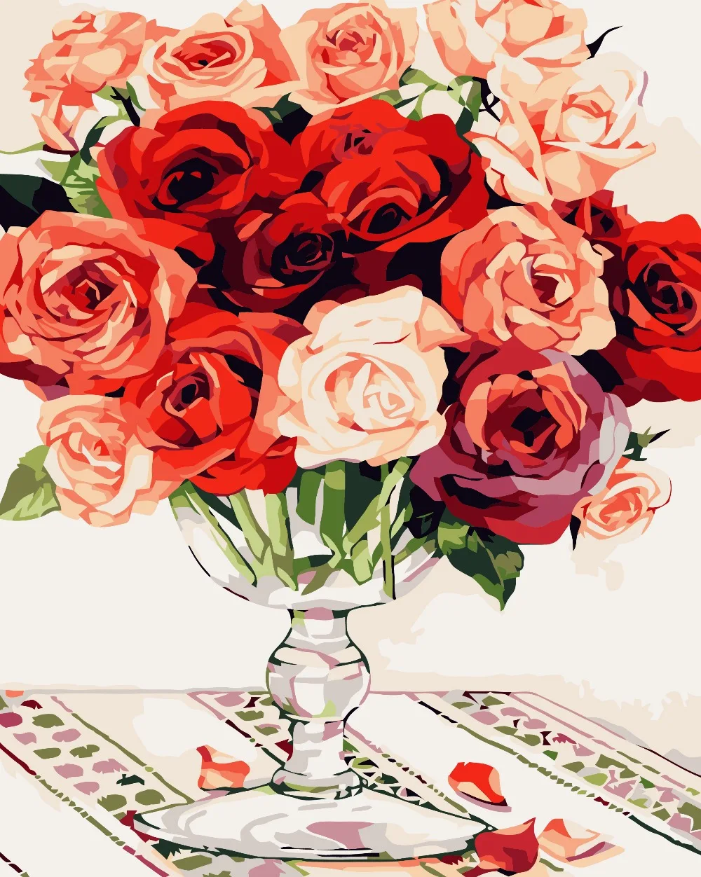 Free Shipping Modern paint by number kits Wall picture good for home decoration Rose 40*50cm | Дом и сад