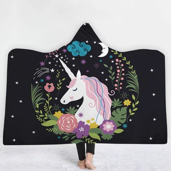 

Unicorn cute Blankets hats sofa comfortable flowers lovely Blankets keep warm soft high quality twin full size Blankets