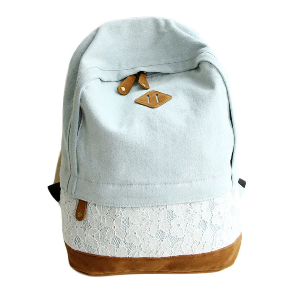

Girls Women Canvas School Bag Travel Backpack Satchel Shoulder Bag Rucksack