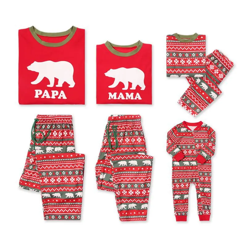Christmas MAMA Bear Baby Bear Pajamas for Family Matching Clothes
