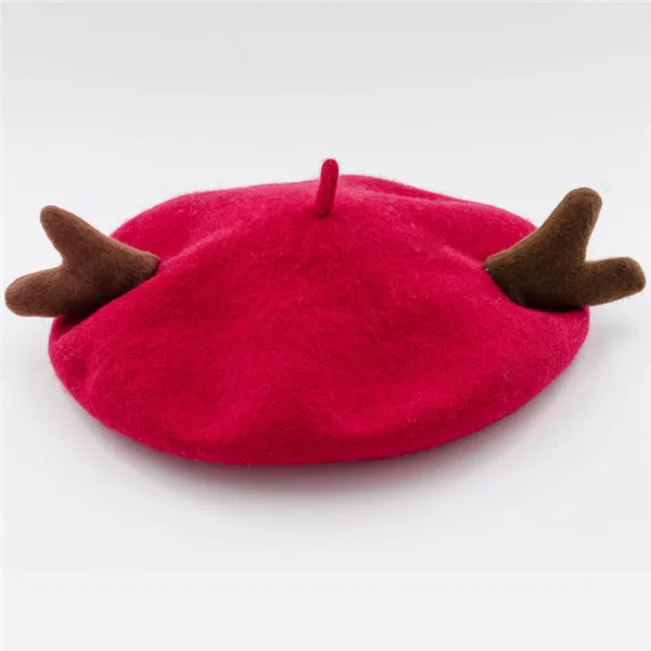 Стильный Рождественский берет рога для женщин шерстяная зимняя шапка - Цвет: AJV11