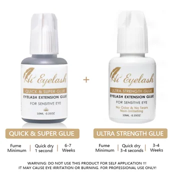 

10ML Hieyelash1Second Fast Drying Professional Eyelash Extension Super Glue and 10ML 3-4Seconds Eyelash Extension Super Glue