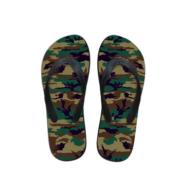 

NOISYDESIGNS Fashion Camouflage Design Casual Summer Flip Flops Flats Soft Rubber Flipflops lady women Beach Slippers