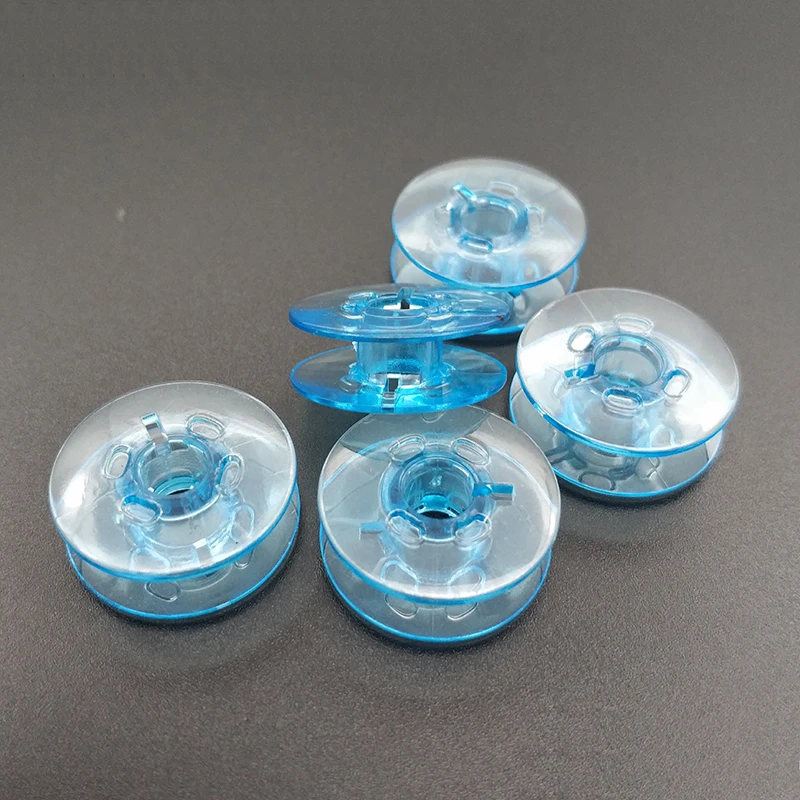 

10Pcs Top Quality Home Sewing Machine Accessories 2019 Blue Plastic Winding Line Shuttle Core Bobbin for Sewing Machines 9033P