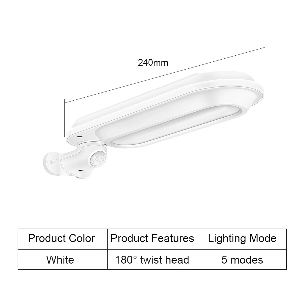 CHIZAO светодиодный беспроводной уличный светильник на солнечной батарее, настенный светильник, датчик движения, ночное освещение для безопасности, садовый светильник - Испускаемый цвет: White
