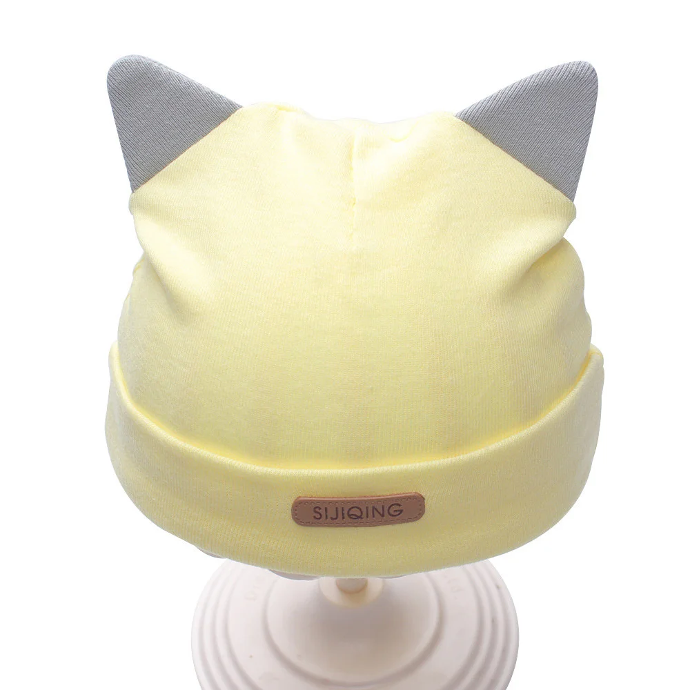 Solid Cotton Newborn Baby Tire Caps With Ear Girls Boys Sun Hats With Bow 2018 Spring Summer Baby Girls Clothing Accessories 23