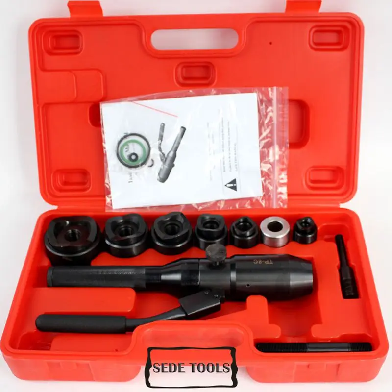 

Hydraulic hand hole making tools hole puncher hole digger with 22.5-61.5mm(1/2"-2") in the 3.5mm mild sheet TP-8C