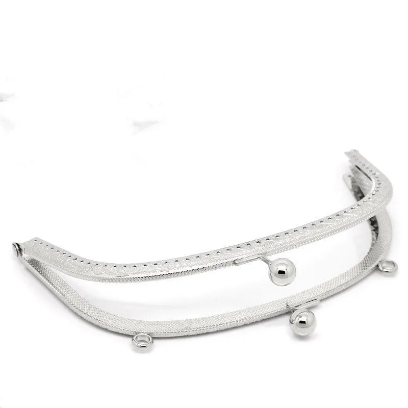 

Silver Tone Coin Purse Bag Arch Metal Arc Frame Kiss Clasps Lock Handle Clips Findings 19x11cm, 10Pcs/lot