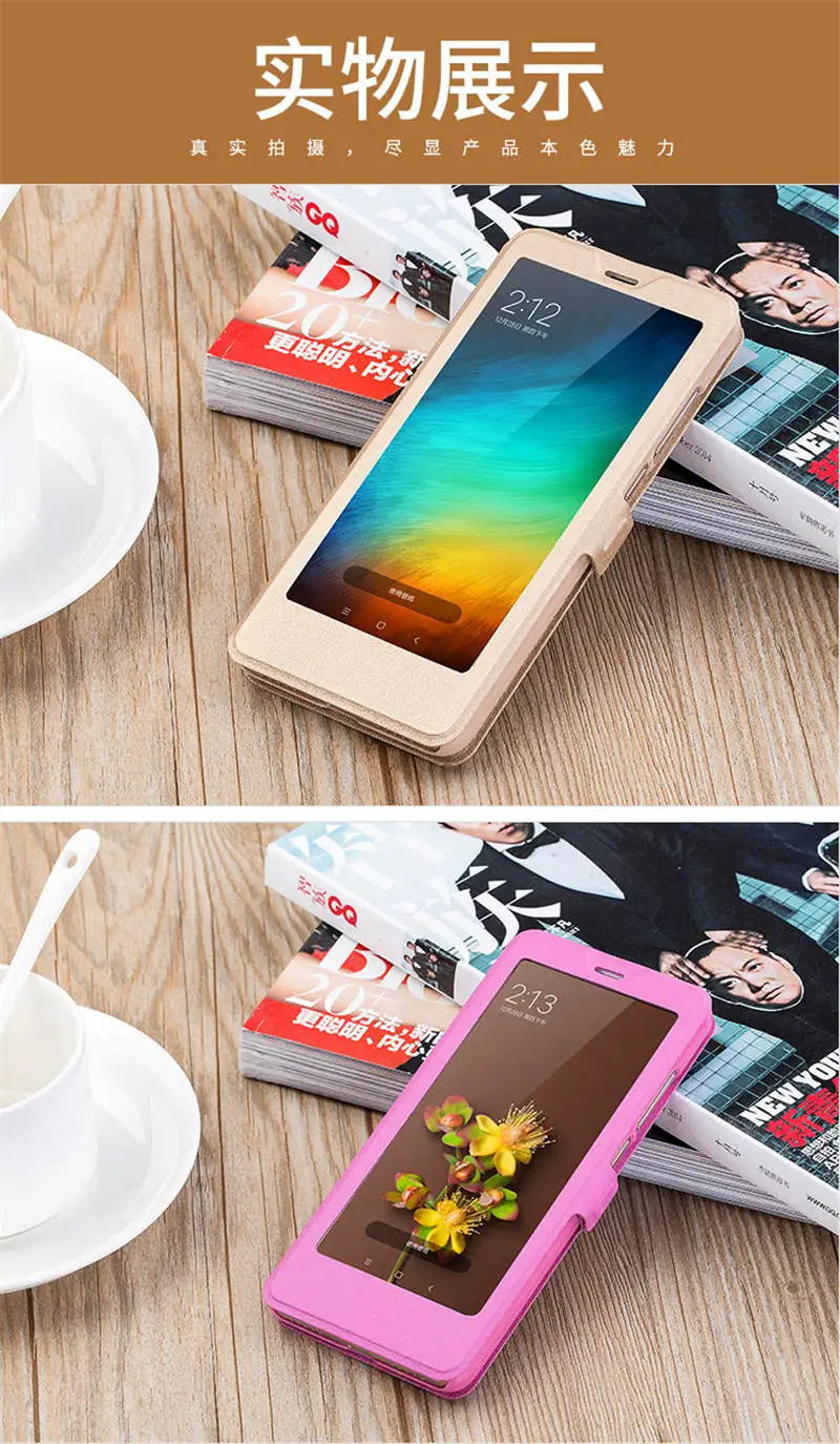 for Xiaomi Redmi Note 7 Case Note 6 Pro Full View Window PU Leather Flip Cover Funda Case for Xiaomi Note 5 Pro protective case 12