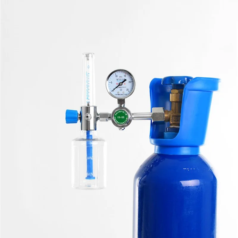 Oxygen Pressure Reducer O2 Inhaler Flow Meter Humidification Bottle Gas