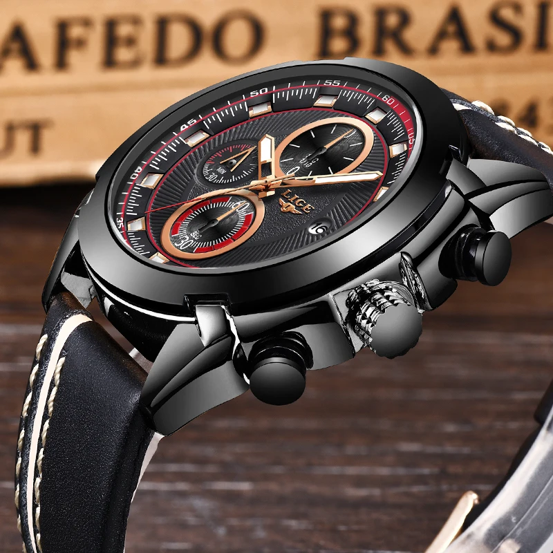 

Top Brand Luxury LIGE 2019 Fashion Leather Strap Quartz Mens Watches Casual Date Business Male Wristwatches Clock Montre Homme