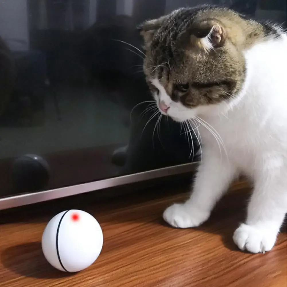 noroomaknet New Arrival Pet Cat Toy LED Light Ball USB Charging Smart Funny Cat Toy Automatic Rolling Ball Cat Training Toys
