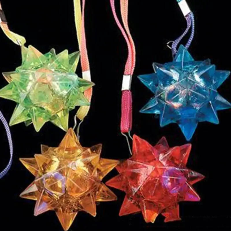 6pcs Necklace Toy Blinking Crystal LED Glow Gifts PVC Star Party Dazzling Necklaces | Украшения и аксессуары