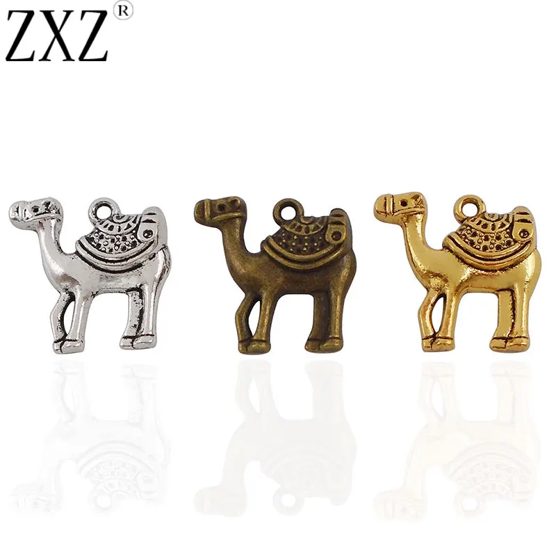 

ZXZ 10pcs Antique Silver/Bronze/Gold Camel Charms Pendants for Neckalce Bracelet Jewelry Making Findings 24x23mm
