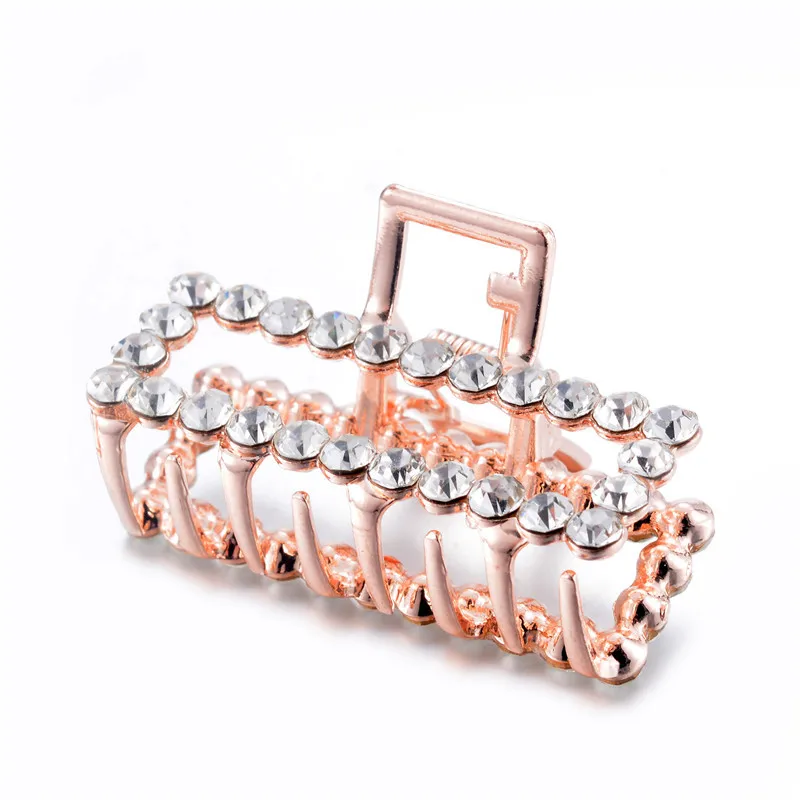 

Top Rhinestone Crystal Hair Claws Ornaments Brand Design Hair Jewelry Big Geometric Square Crab Clip Wedding Hair Accessories