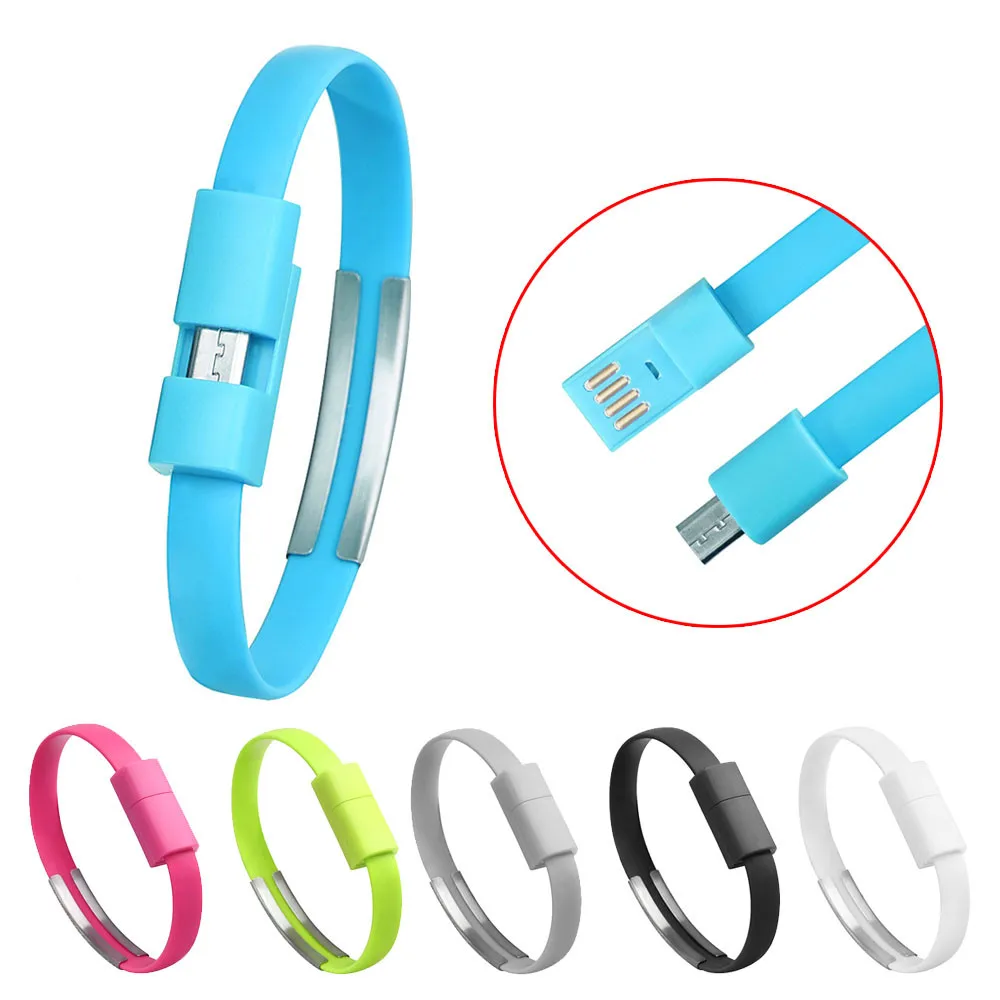 

Mini Portable Wristband Micro USB Cable Charger 2A Fast Charging Data Sync For Android Cell Phone