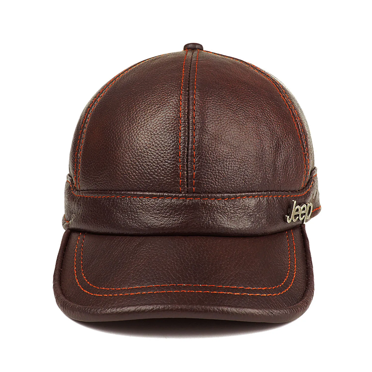 Online Erwachsene Neue Echtem Leder Hut männer Warme Echtem Leder Baseball Cap Männlichen Winter Im Freien Ohr Schutz Kappe Leder Hut B 8385
