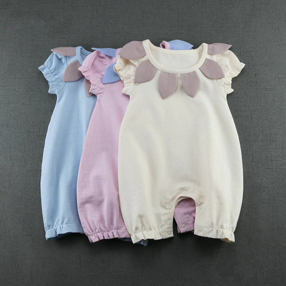 2017 New summer baby girls cute rompers toddler girls cotton rompers
