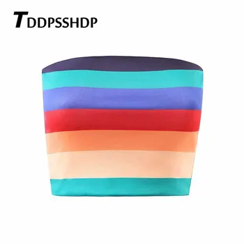 

Colorful Stripe Newly Summer Women Sexy Tube Top Bodycon Tank Tube Tops Fashion Shirt
