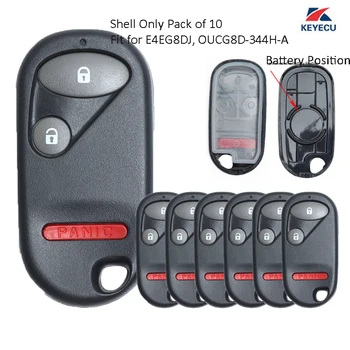 

KEYECU 10X Replacement Remote Key Shell Case Fob 3 Button for Honda Civic Element E4EG8DJ, OUCG8D-344H-A