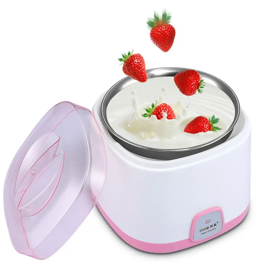 Yogurt Makers 1L Automatic DIY Stainless Steel Liner LED Lamp