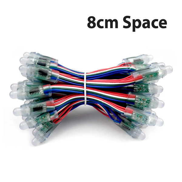 50 шт. Hontiey светодиодный пиксельный светильник 12 мм WS2811 IC полноцветный RGB DC 5 в цифровой Рождественский праздничный светильник ing String Декор - Цвет: Only light-8cm