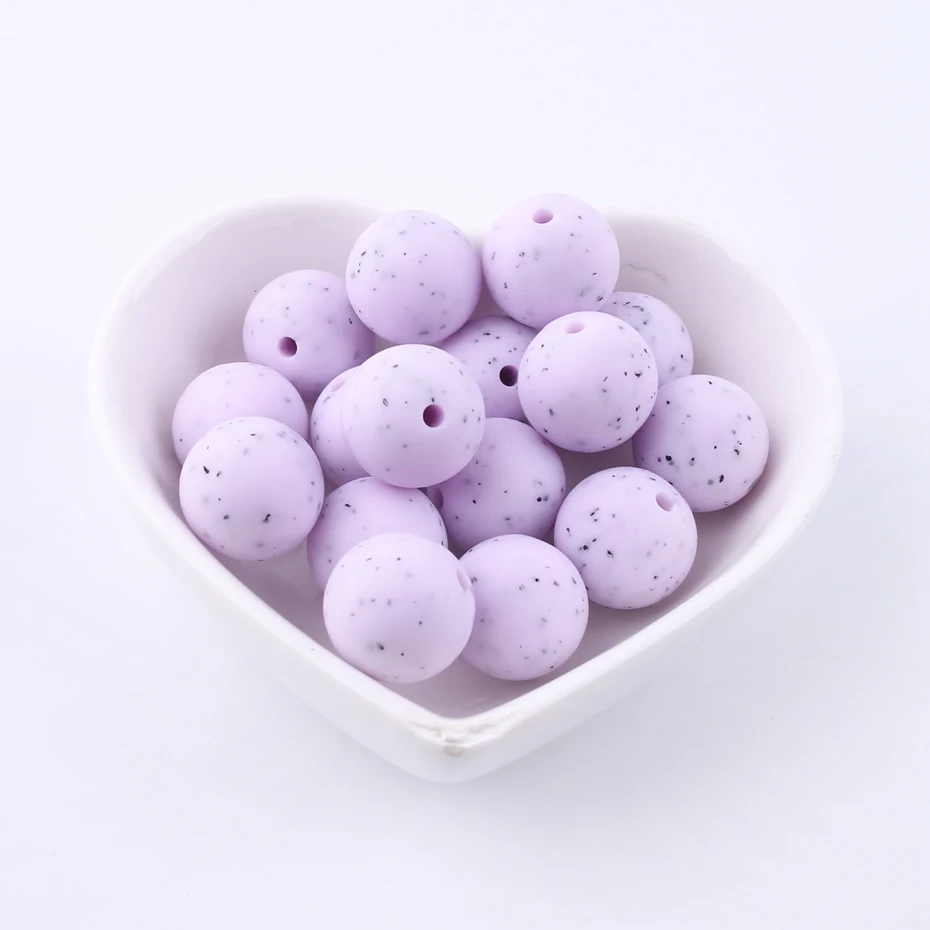 Силиконовые кунжута 15 мм 15 шт конфеты цвета круглые бусины сделай своими ругами слингобусы Жевательная из силикона бусины BPA Бесплатный Детский Прорезыватель продукты - Цвет: Purple