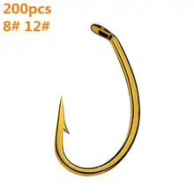 200 шт. рыболовные крючки с колючими крючками 8#/12# размер из высокоуглеродистой стали коричневый рыболовный крючок пресноводный Морской рыболовный крючок weihefishing