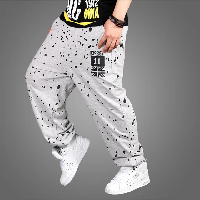 Plus size HipHop Fashion Mens Track Pants Skate Rap Parkour Loose