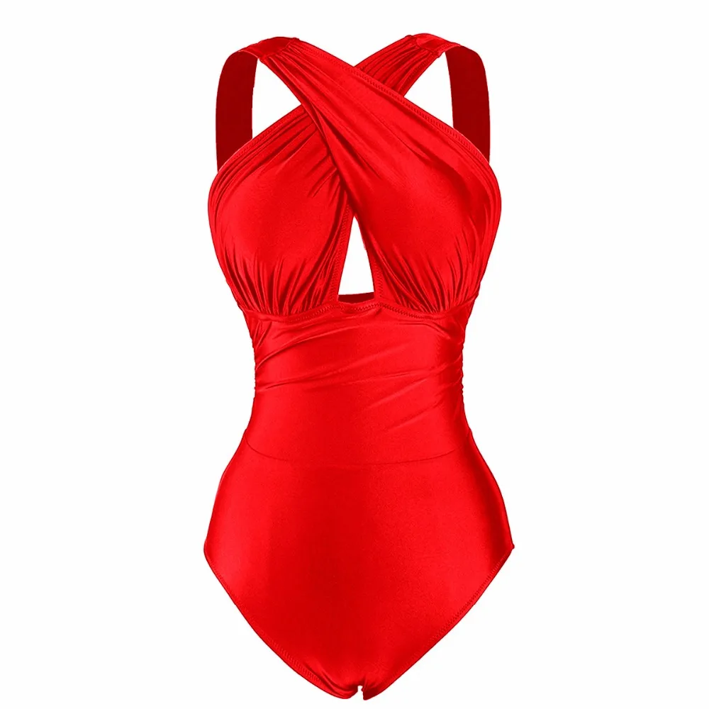 Monokini Swimming Suits Sexy Deep V-neck Swimwear One Pieces Beachsuits ...