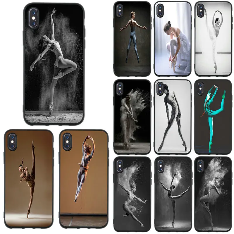 

Soft TPU Silicon Mobile Phone Cases for iPhone X XR XS Max 10 7 6 6s 8 Plus 4 4S 5 5S SE Back Cover Capa Beautiful Ballet Dancer