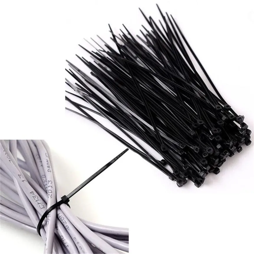 Tie Black//White Multifunction Zip Wire Quality 20cm Nylon Cable Self-Locking