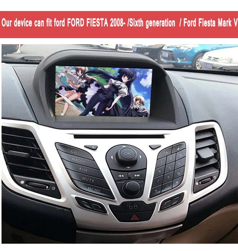 Android 9,0 головное устройство подходит для Ford Fiesta 2008-17 форма 2din автомобильный DVD gps Радио dvd-плеер навигация Сенсорный экран стерео магнитофон