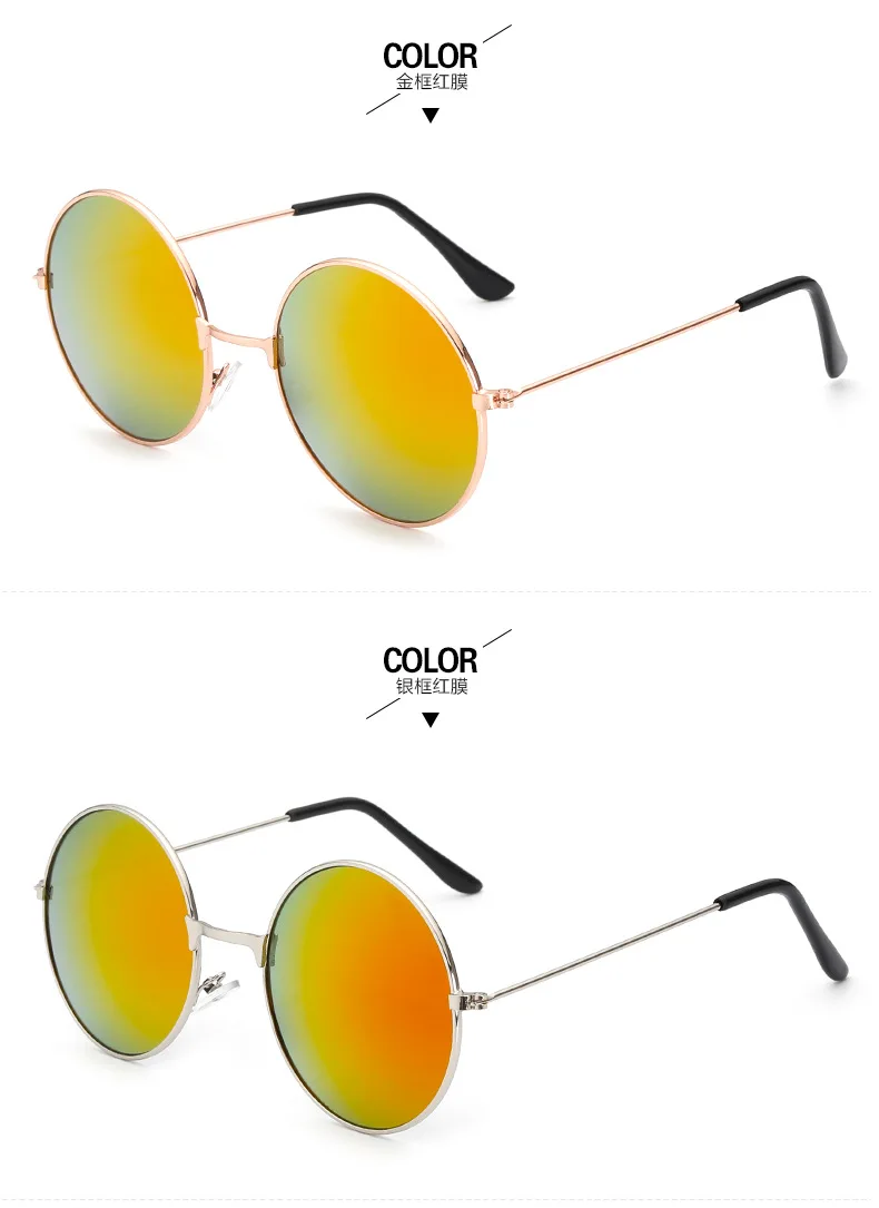 DCM, Ретро стиль, круглые солнцезащитные очки, для мужчин и женщин, металлическая оправа, для вождения, солнцезащитные очки, брендовые, дизайнерские, зеркальные, черные, UV400