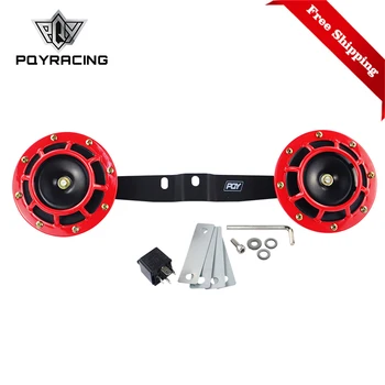 

Free Shipping 2pcs 12v 115DB Super Loud Compact Electric Blast Tone Air Horn Kit with bracket For Motorcycle and Car