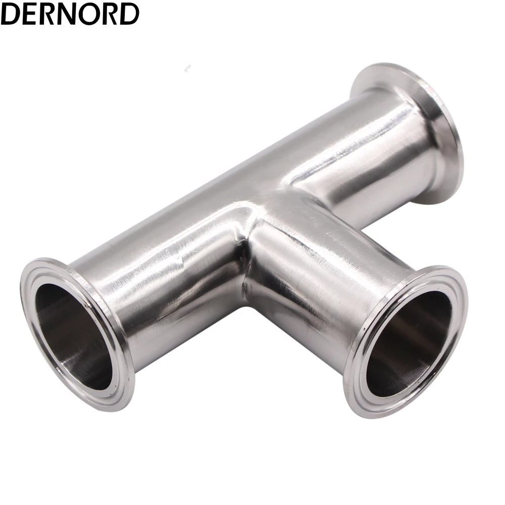 

DERNORD 1.5'' 25/38MM Pipe OD Sanitary Tri Clamp Stainless Steel Sanitary 3 Way Tee Ferrule OD 50.5 MM Fit 1.5'' Tri Clamp