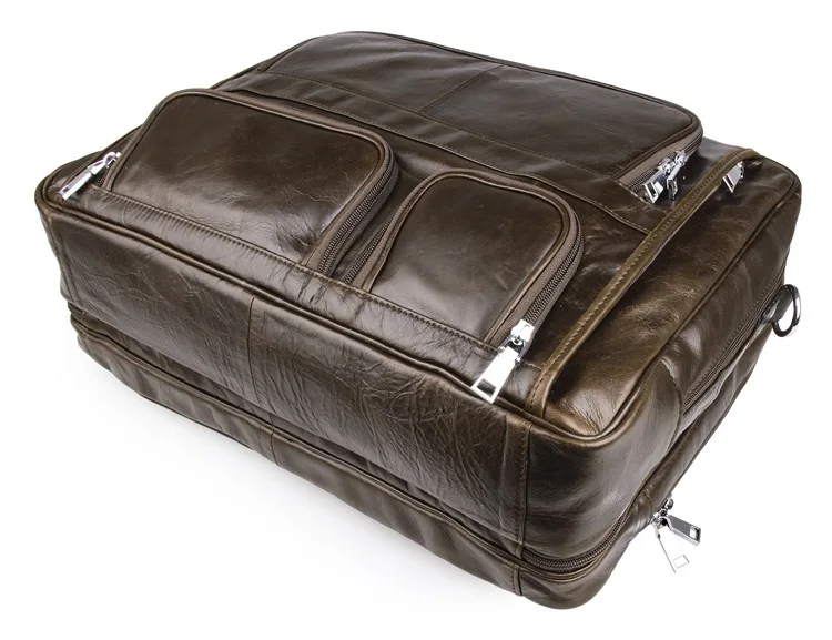 Высокое качество 100% натуральная кожа Бизнес Портфели Для мужчин сумка для ноутбука мягкой коровьей плечо сумка большая Ёмкость сумки