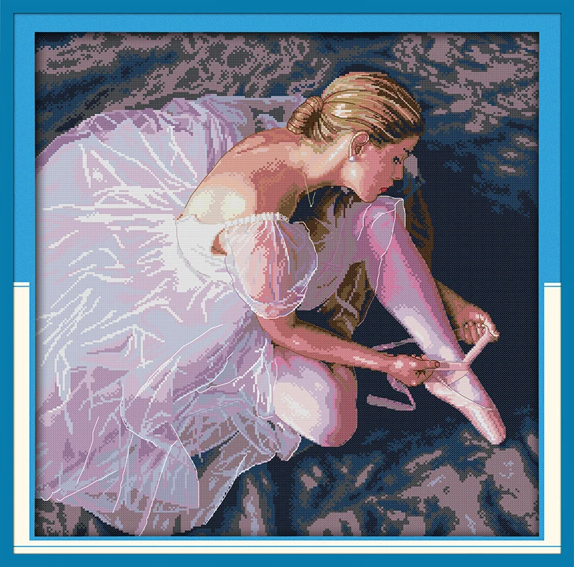 

Ballerina Cross Stitch Printed Cross Stitch Needlework Patterns Needlework Set Home Decor Cross Stitch Dmc Thread
