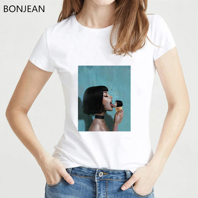

2019 summer style funny t shirt women spoof personality vogue tshirt femme white plus size women's clothing female t-shirt
