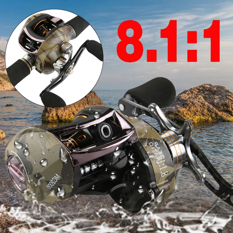 

Aluminum Alloy 8.1:1 Road Fishing Metal Rocker Fishing Wheel Dripping Wheel Portable Rock Fishing Fishing Reel Durable