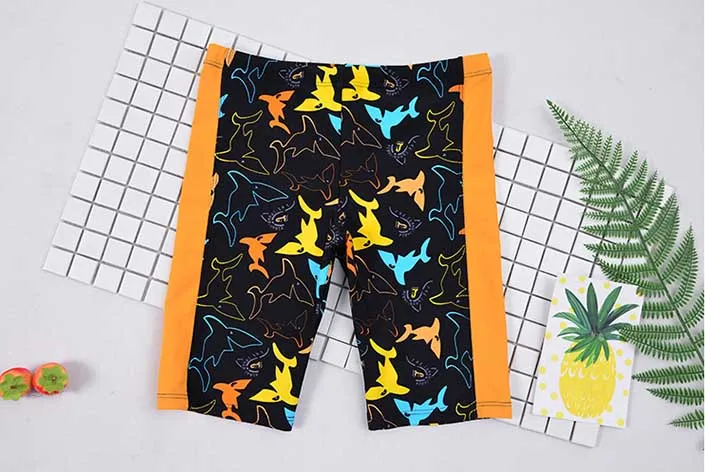 Купальные шорты-боксеры для мальчиков спортивные плавки с рисунком рыбы для детей от 3 до 12 лет купальные плавки Новинка года, для мальчиков, серфинг для купания, костюмы - Цвет: orange