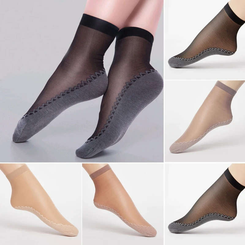 

2018 NEW Ultra-thin Elastic Silk Short Silky Stockings Women Ankle 4 Colors