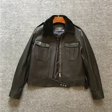 Шикарные Женские Кожаные Мотоциклетные байкерские куртки ; сезон весна-осень; из овечьей кожи; куртки женские D661