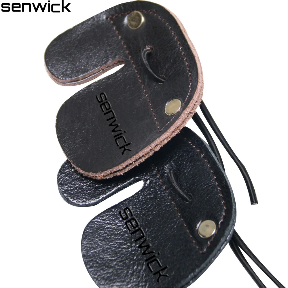 

2017 New Cow Leather Double Layer Cow Leather Archery Finger Guard Glove Tab Pad Protection Hunting free shipping