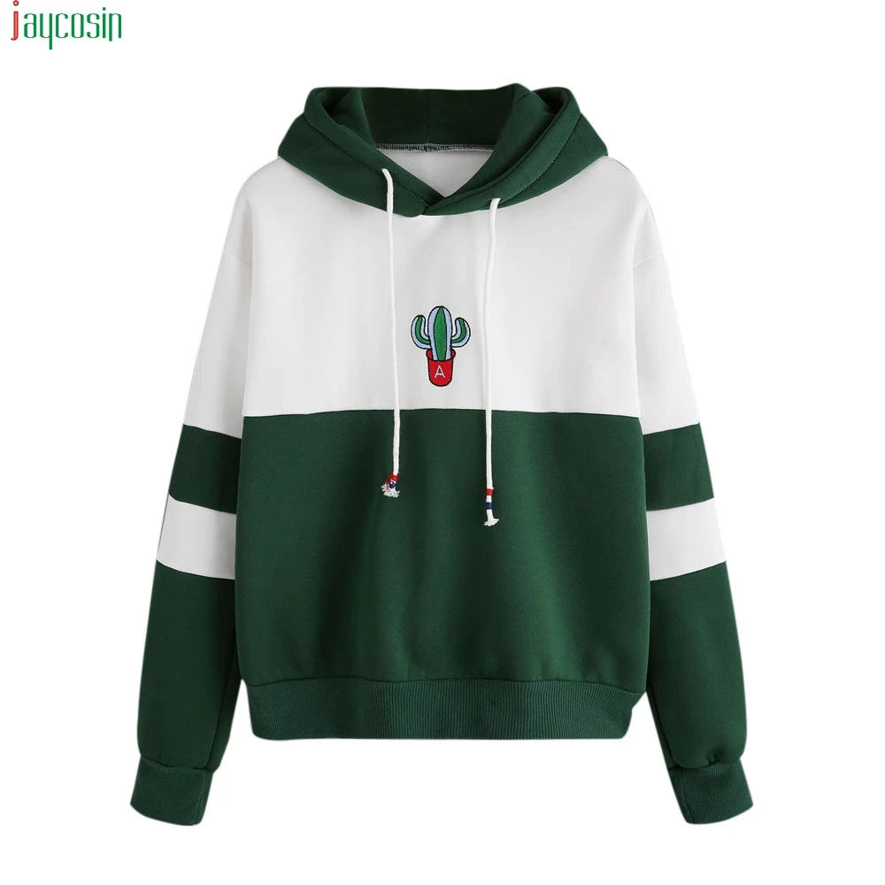 

JAYCOSIN Women's Fashion Sweatshirt Womens Long Sleeve Cactus Print Hoodie Sweatshirt female Hooded Pullover Casual Sportswear