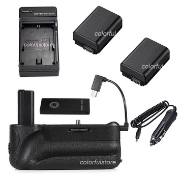 

Battery Handle Hand Grip Holder Vertical Shutter For Sony Alpha A6500 as VG-A6500RC+Remote Control+ 2 NP-FW50 NPFW50+Car Charger