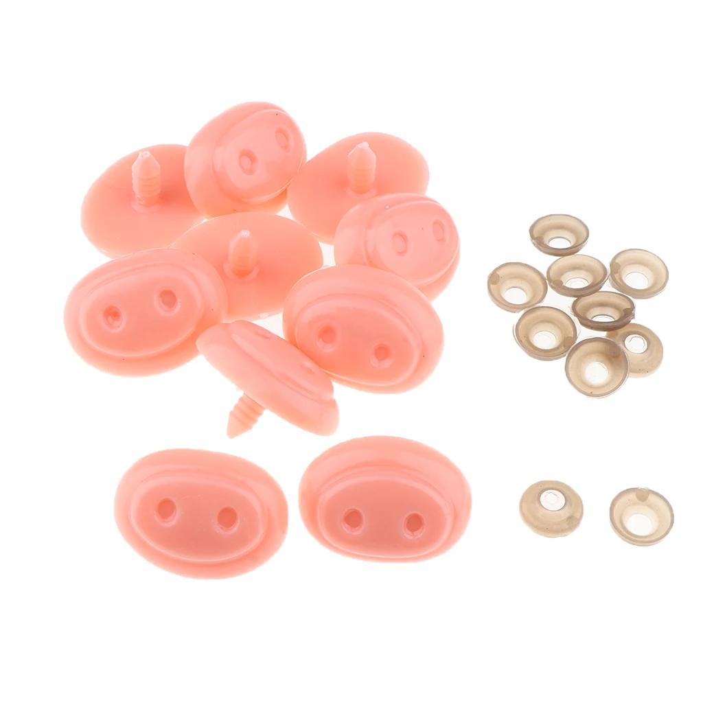 10 Pcs Pink Pig Noses Plastic Safety Parts for Soft Toys & Stuffed Animals Accessories DIY Doll Making piggy Nose