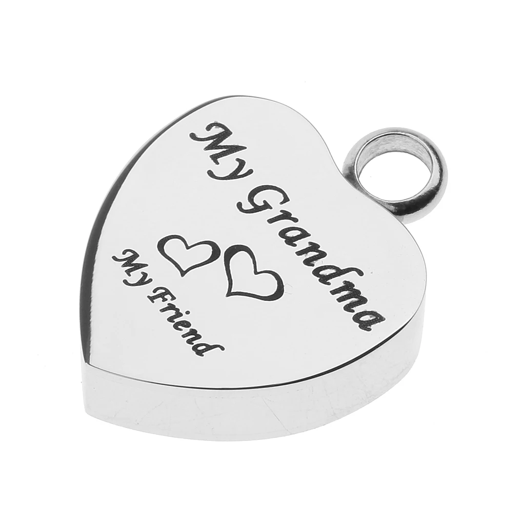 Stainless Steel Cremation My Friend Heart Urn Pendant Keepsake Memorial Charms Jewelry Fit Pendant