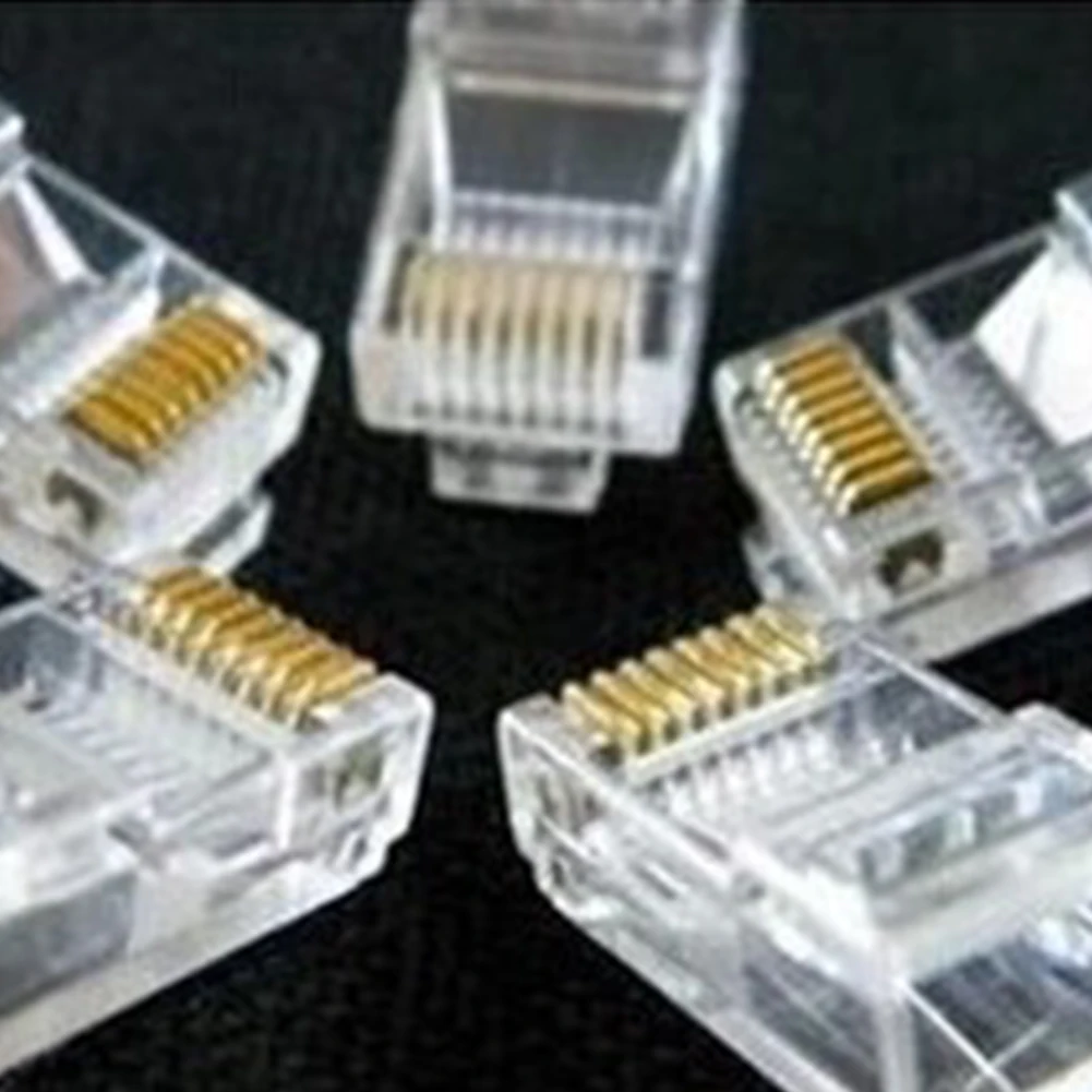 

25pcs/lot Networking Wire Crystal RJ45 CAT5 CAT5E Modular Plug Gold Plated Network Connector Computer Network Crystal s