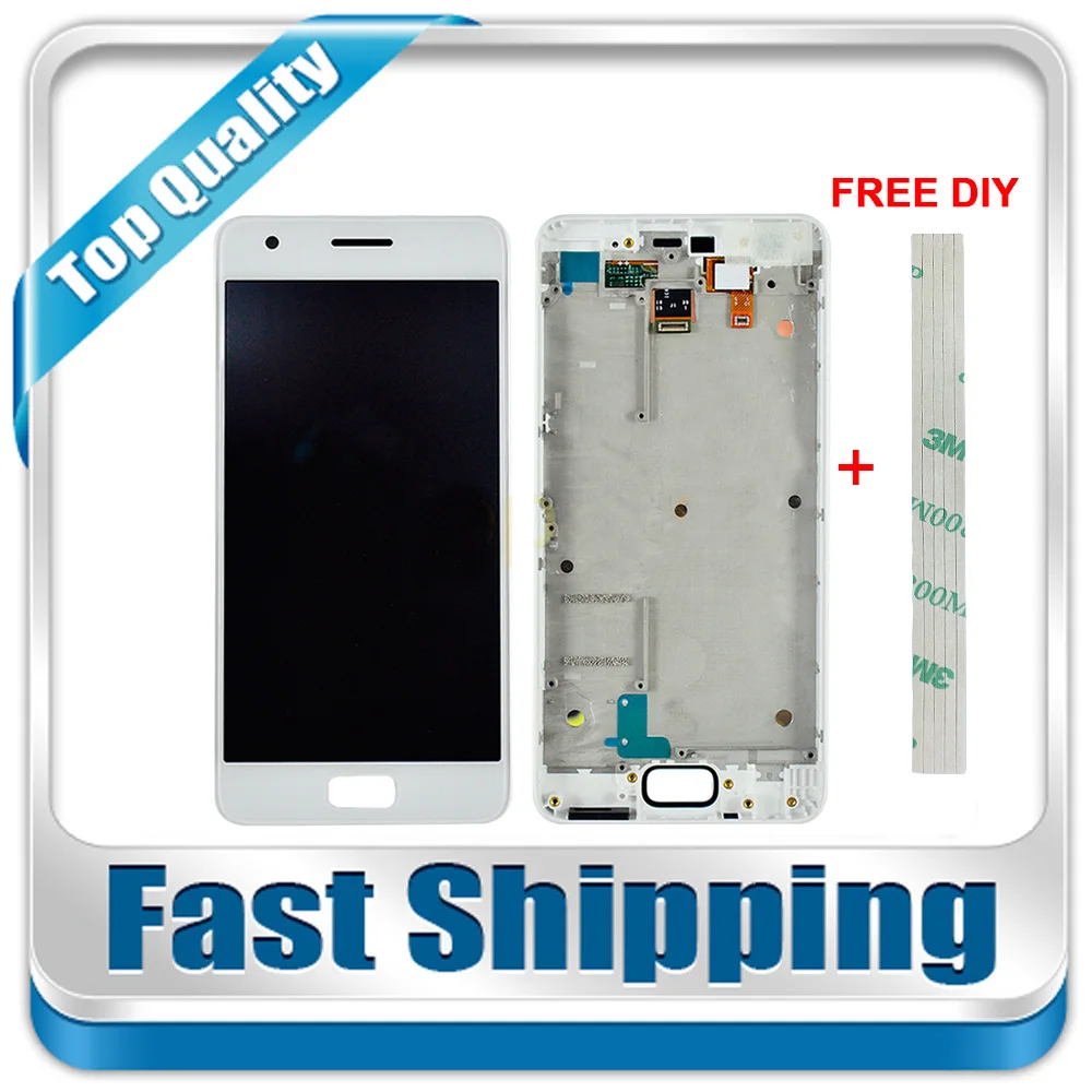 

New For Lenovo ZUK Z2 Replacement LCD Display + Touch Screen + Frame Assembly 5.-inch Black White